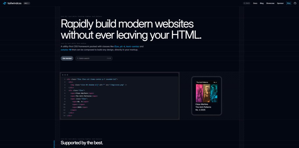 Rapidly build modern websites without ever leaving your HTML.
