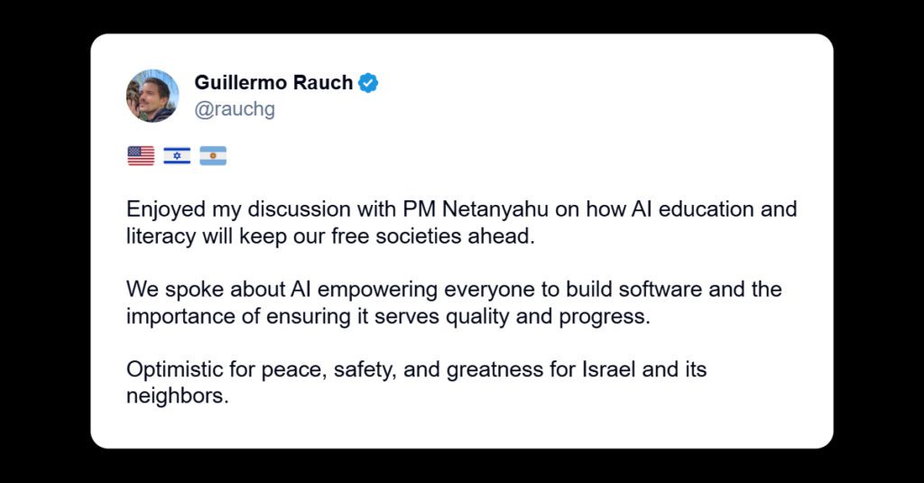Guillermo Rauch post on X