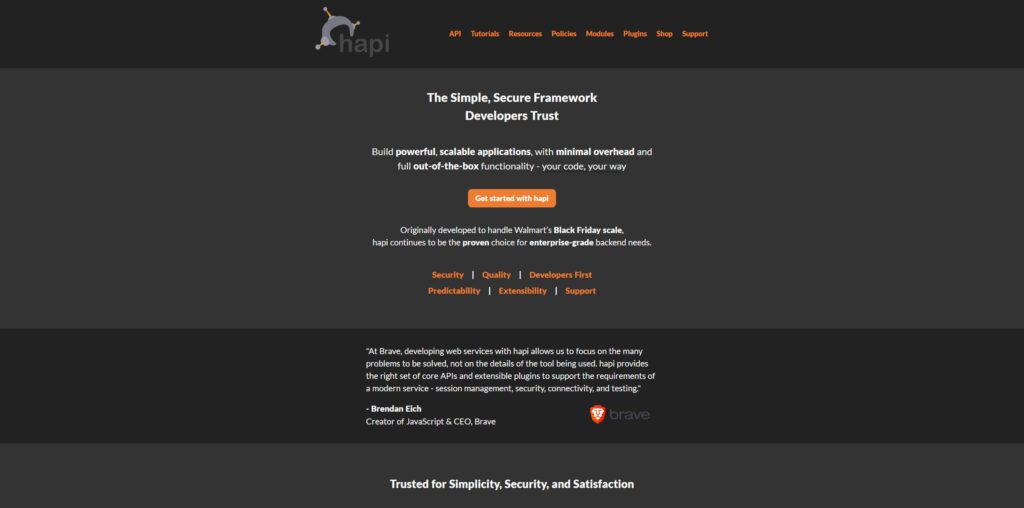 Hapi.js — configuration over convention, plugin ecosystem