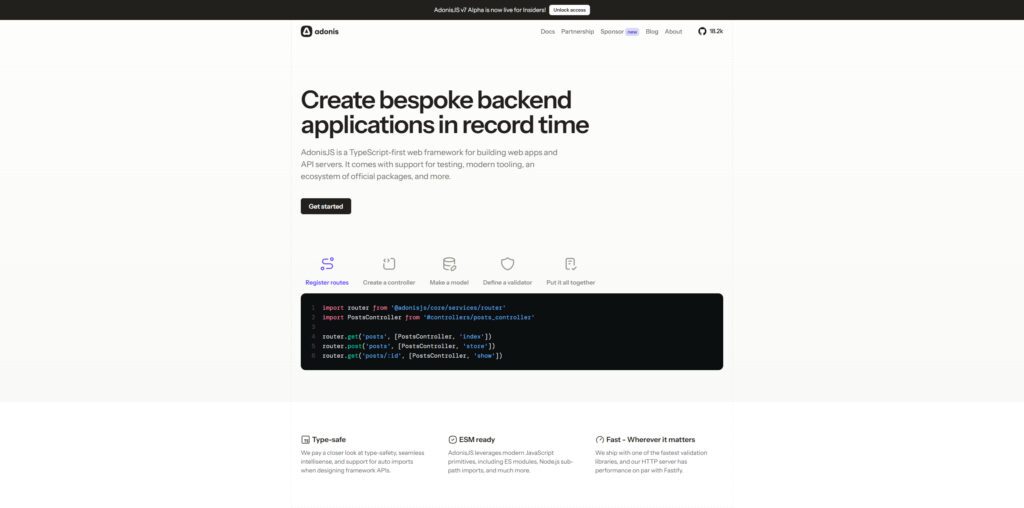 AdonisJS — full-stack, batteries included