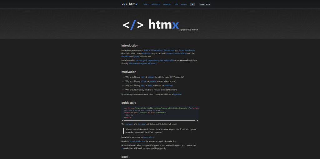 Alpine.js / HTMX (Lightweight Alternatives)
