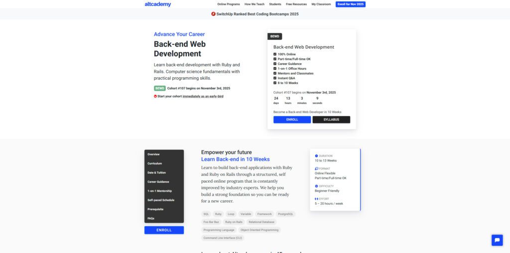 Altacademy (backend-focused track)